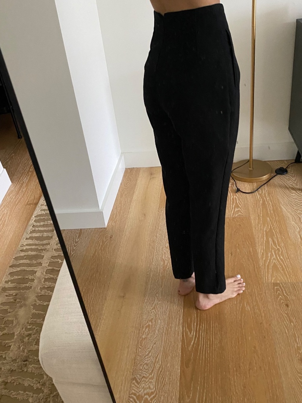 Zara HIGH-WAISTED PANTS | Black | Size XS - Picture 6 of 8